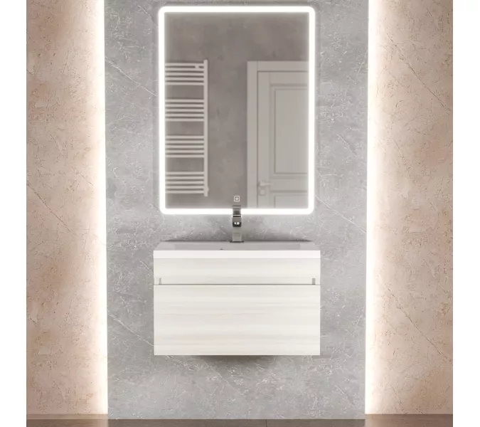 Тумба подвесная  Uperwood Eva  Дуб Харбор Белый, выдвижной ящик, Выбрать цвет: Дуб Харбор Белый, Выбрать размер: 60, изображение 5