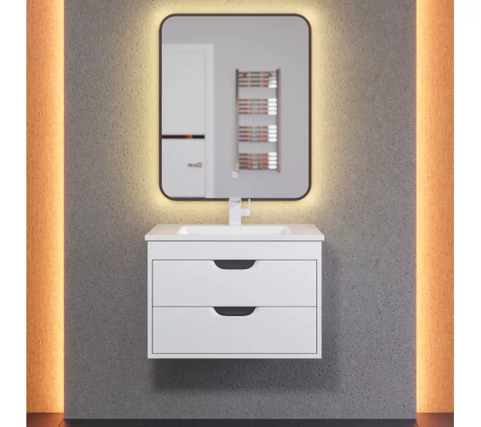 Тумба  подвесная Uperwood Modul  белая/графит, Выбрать цвет: Белый/графит, Выбрать размер: 65, изображение 8