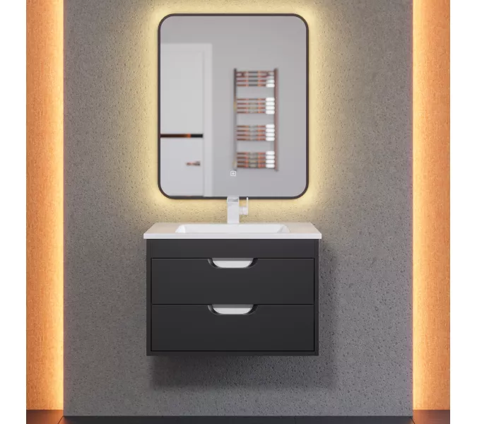 Тумба подвесная Uperwood Modul  черная матовая, Выбрать цвет: Черный матовый, Выбрать размер: 65, изображение 5