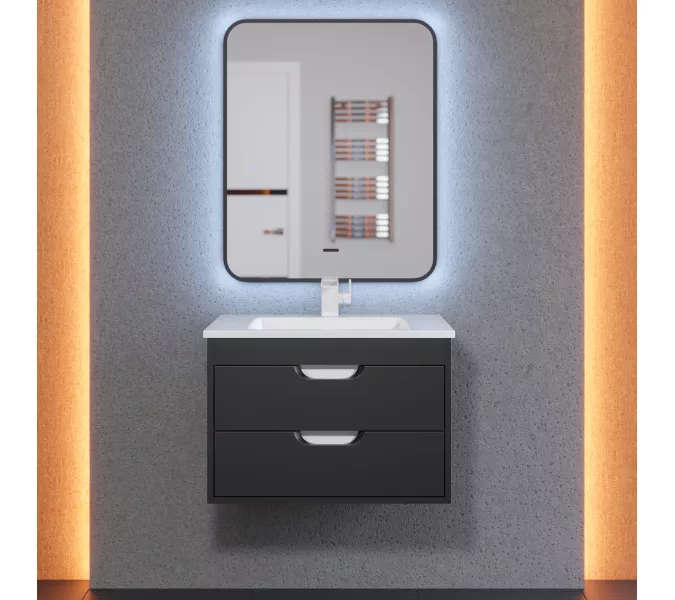 Тумба подвесная Uperwood Modul  черная матовая, Выбрать цвет: Черный матовый, Выбрать размер: 65, изображение 6