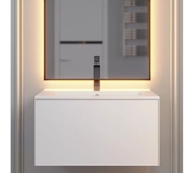 Тумба подвесная Uperwood Parma Premium, белая, Выбрать цвет: Белый матовый, Выбрать размер: 65, изображение 2