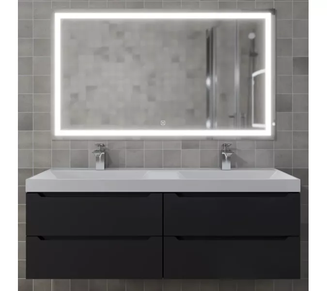 Раковина для ванной Uperwood Classic 120х45х14 см, двойная, белая глянцевая, изображение 4