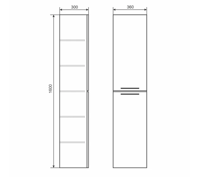 Шкаф-пенал  Uperwood Foster NEW 36х160 см, серый графит, Выбрать цвет: Серый графит, изображение 6