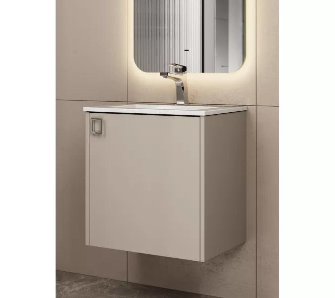 Тумба подвесная  Uperwood Aurora 50 см, бежевый матовый, Выбрать цвет: Бежевый матовый