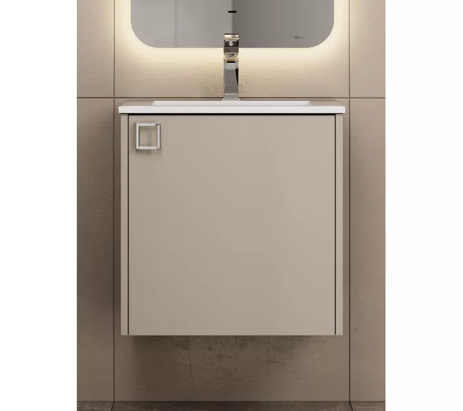 Тумба подвесная  Uperwood Aurora 50 см, бежевый матовый, Выбрать цвет: Бежевый матовый, изображение 2