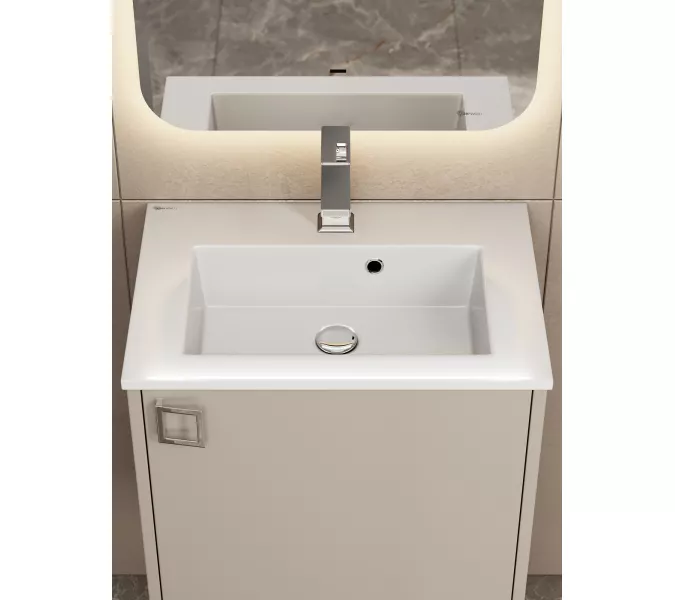 Тумба подвесная  Uperwood Aurora 50 см, бежевый матовый, Выбрать цвет: Бежевый матовый, изображение 4