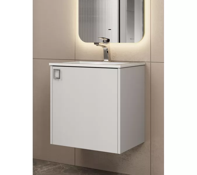 Тумба подвесная Uperwood Aurora 50 см, белый матовый, Выбрать цвет: Белый матовый