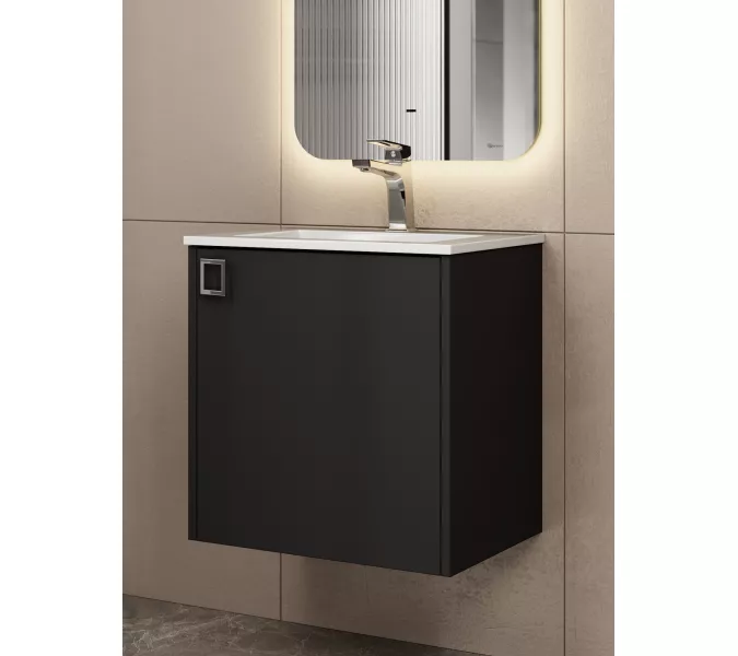 Тумба подвесная Uperwood Aurora 50 см, черный матовый, Выбрать цвет: Черный матовый