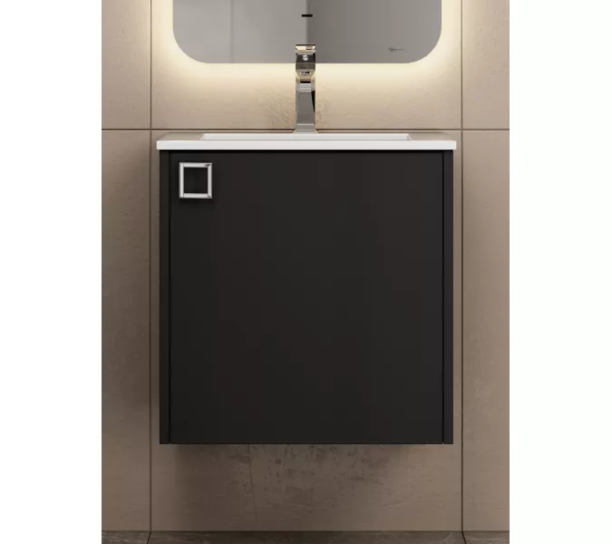 Тумба подвесная Uperwood Aurora 50 см, черный матовый, Выбрать цвет: Черный матовый, изображение 2