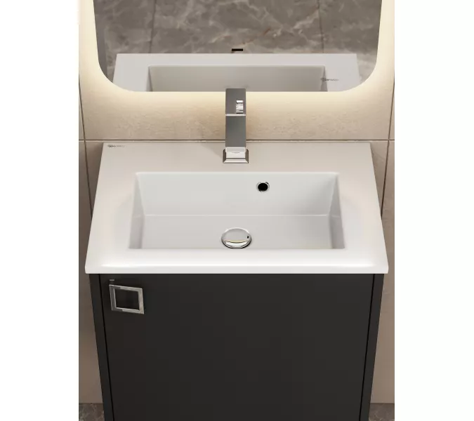 Тумба подвесная Uperwood Aurora 50 см, черный матовый, Выбрать цвет: Черный матовый, изображение 4