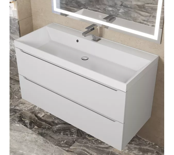 Раковина для ванной  Uperwood Classic, белая глянцевая, Выбрать цвет: Белый, Выбрать размер: 100, изображение 3