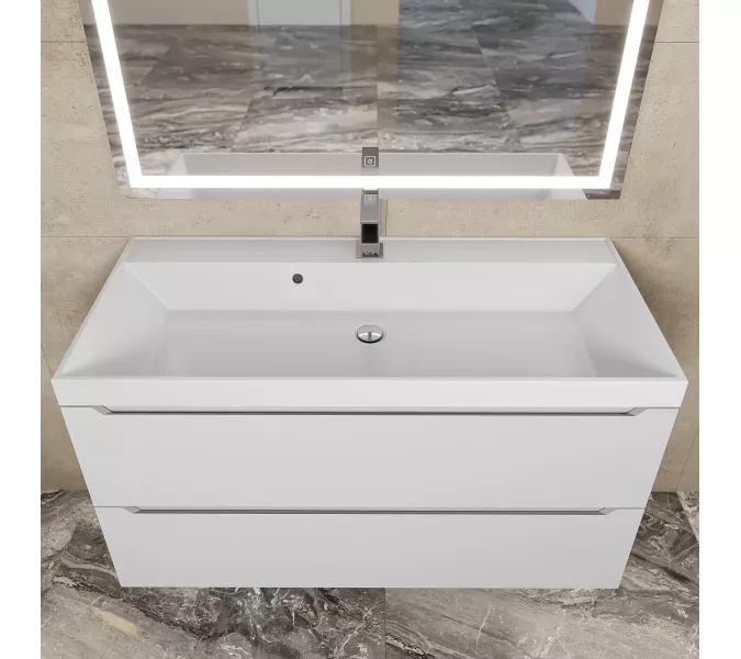 Раковина для ванной  Uperwood Classic, белая глянцевая, Выбрать цвет: Белый, Выбрать размер: 100, изображение 4