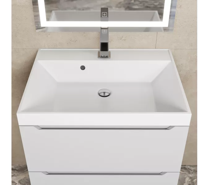 Раковина для ванной  Uperwood Classic, белая глянцевая, Выбрать цвет: Белый, Выбрать размер: 60, изображение 4