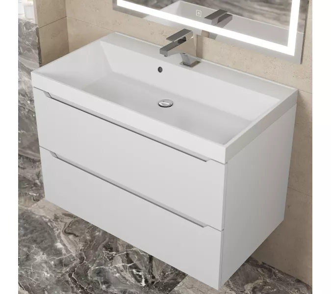 Раковина для ванной  Uperwood Classic, белая глянцевая, Выбрать цвет: Белый, Выбрать размер: 80, изображение 3