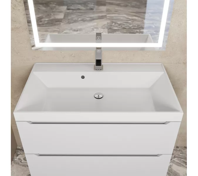 Раковина для ванной  Uperwood Classic, белая глянцевая, Выбрать цвет: Белый, Выбрать размер: 80, изображение 4