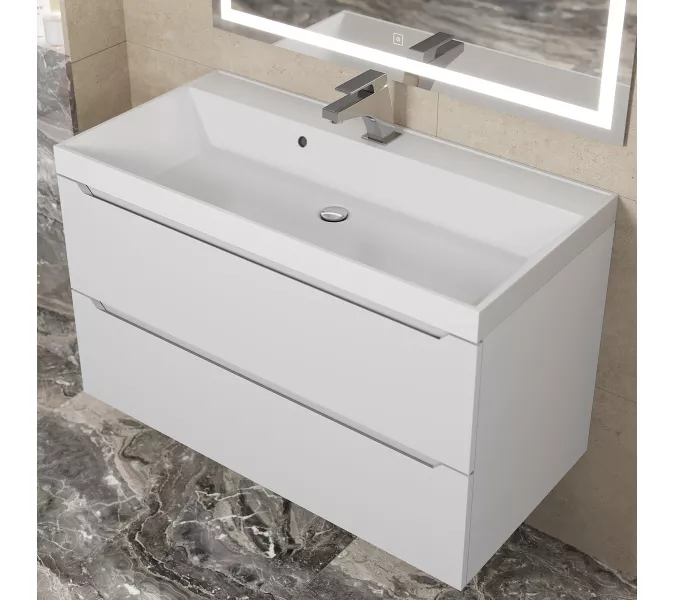 Раковина для ванной  Uperwood Classic, белая глянцевая, Выбрать цвет: Белый, Выбрать размер: 90, изображение 3