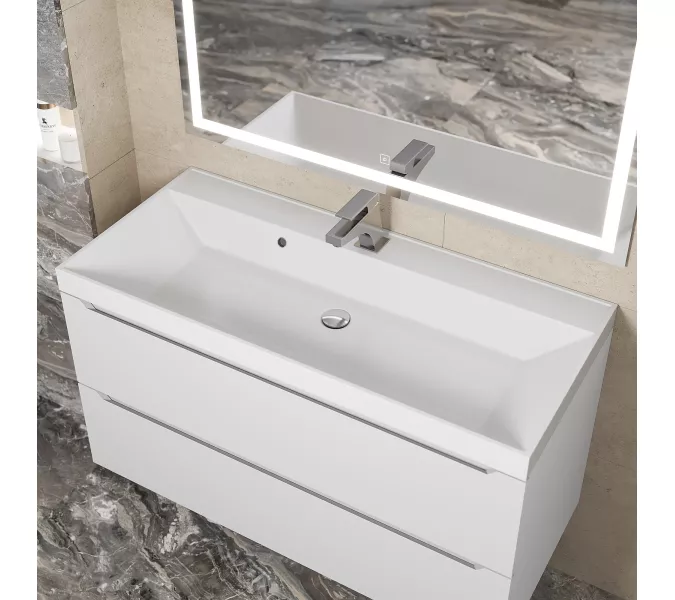 Раковина для ванной  Uperwood Classic, белая глянцевая, Выбрать цвет: Белый, Выбрать размер: 100, изображение 5