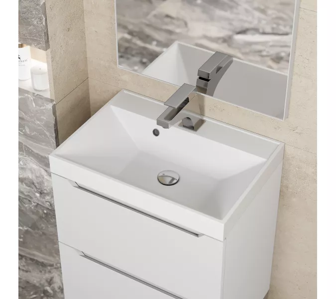 Раковина для ванной  Uperwood Classic, белая глянцевая, Выбрать цвет: Белый, Выбрать размер: 50, изображение 5