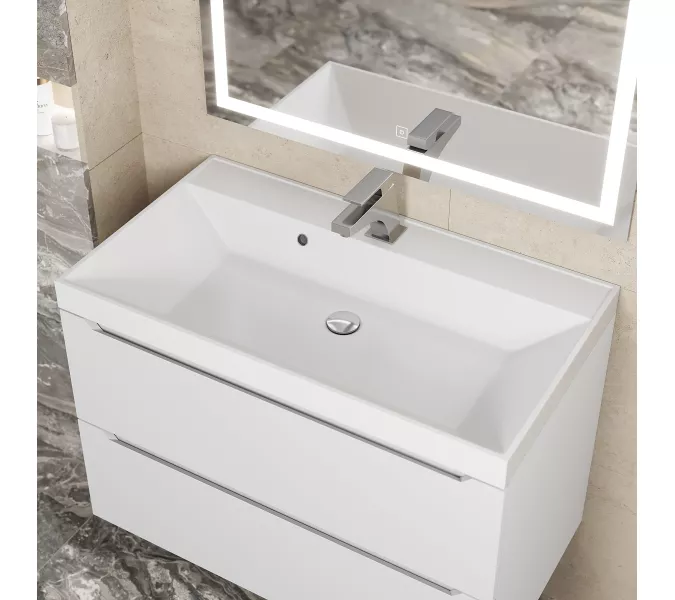 Раковина для ванной  Uperwood Classic, белая глянцевая, Выбрать цвет: Белый, Выбрать размер: 80, изображение 5