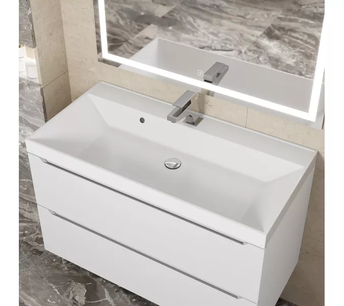 Раковина для ванной  Uperwood Classic, белая глянцевая, Выбрать цвет: Белый, Выбрать размер: 90, изображение 5