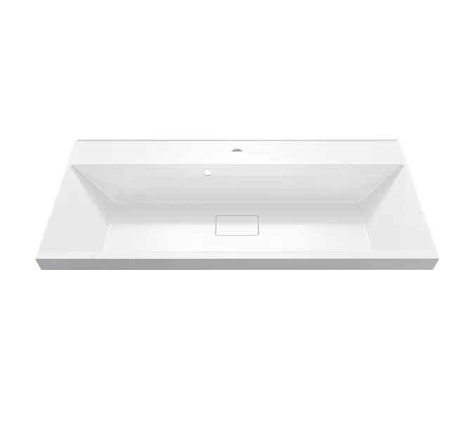 Раковина для ванной Uperwood Classic New, белая глянцевая, с накладкой для слива, Выбрать цвет: Белый, Выбрать размер: 100, изображение 2