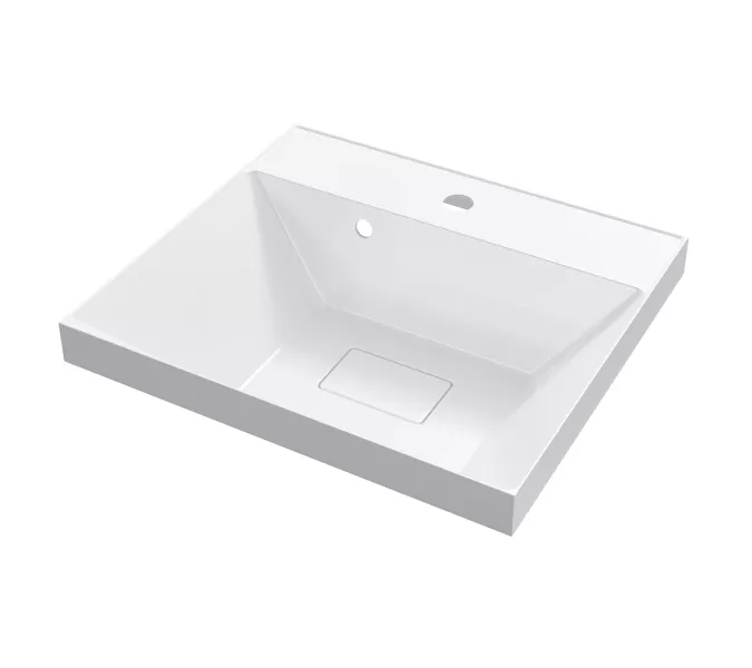 Раковина для ванной Uperwood Classic New, белая глянцевая, с накладкой для слива, Выбрать цвет: Белый, Выбрать размер: 50