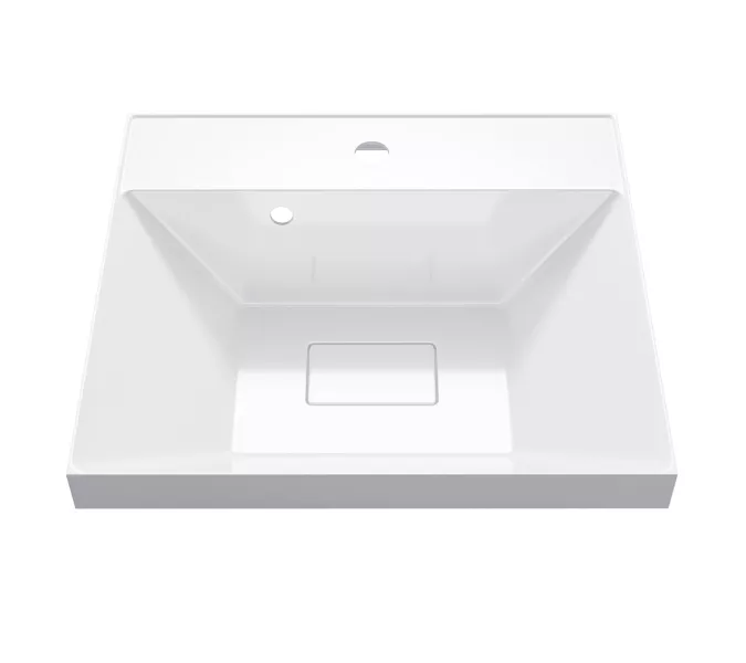 Раковина для ванной Uperwood Classic New, белая глянцевая, с накладкой для слива, Выбрать цвет: Белый, Выбрать размер: 50, изображение 2