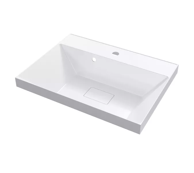 Раковина для ванной Uperwood Classic New, белая глянцевая, с накладкой для слива, Выбрать цвет: Белый, Выбрать размер: 60