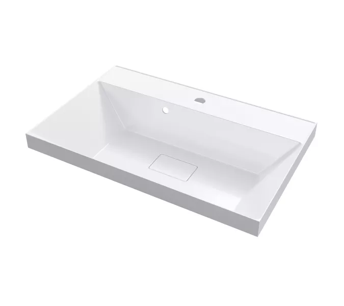 Раковина для ванной Uperwood Classic New, белая глянцевая, с накладкой для слива, Выбрать цвет: Белый, Выбрать размер: 70