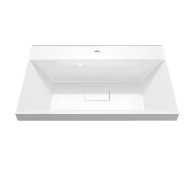 Раковина для ванной Uperwood Classic New, белая глянцевая, с накладкой для слива, Выбрать цвет: Белый, Выбрать размер: 70, изображение 2