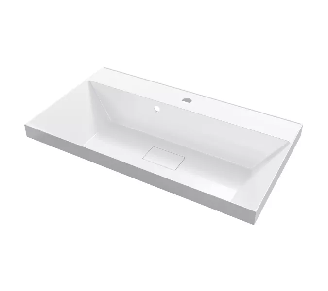 Раковина для ванной Uperwood Classic New, белая глянцевая, с накладкой для слива, Выбрать цвет: Белый, Выбрать размер: 80