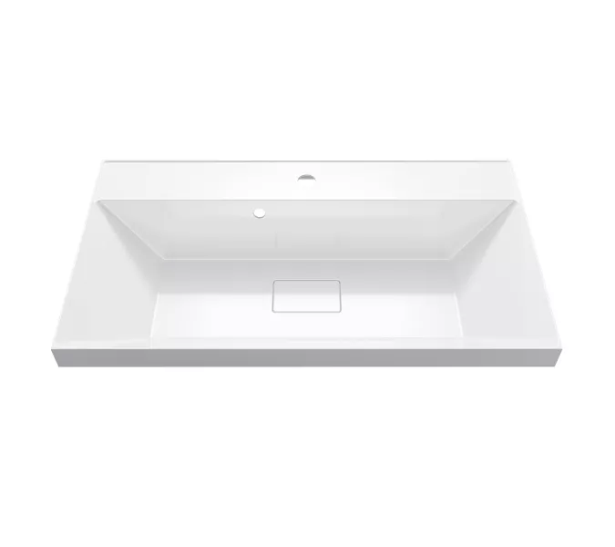 Раковина для ванной Uperwood Classic New, белая глянцевая, с накладкой для слива, Выбрать цвет: Белый, Выбрать размер: 80, изображение 2