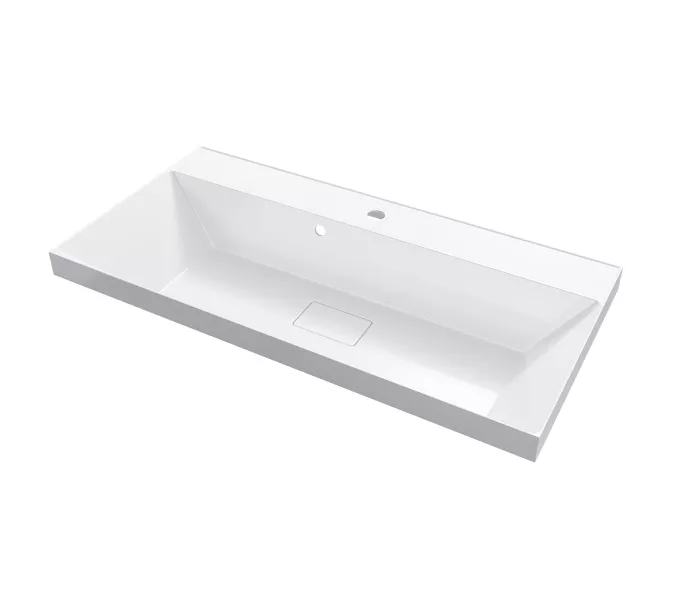 Раковина для ванной Uperwood Classic New, белая глянцевая, с накладкой для слива, Выбрать цвет: Белый, Выбрать размер: 90