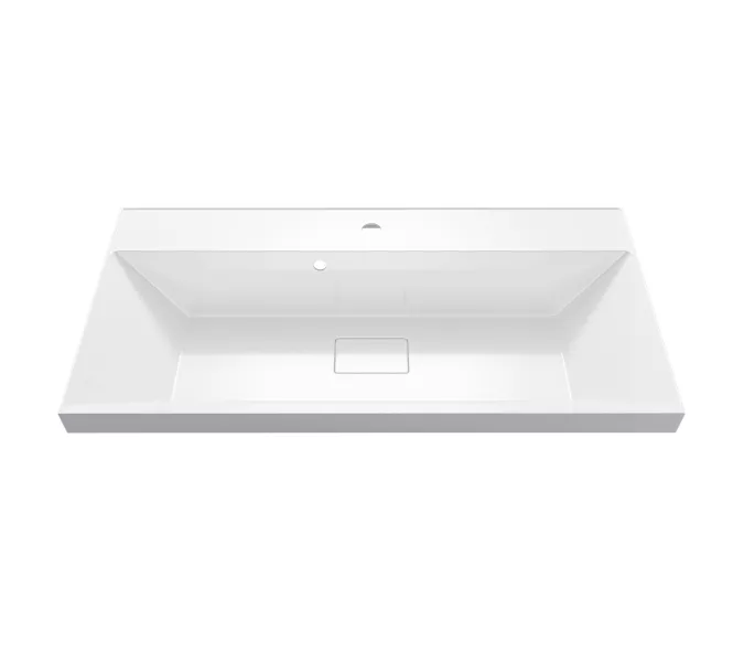 Раковина для ванной Uperwood Classic New, белая глянцевая, с накладкой для слива, Выбрать цвет: Белый, Выбрать размер: 90, изображение 2