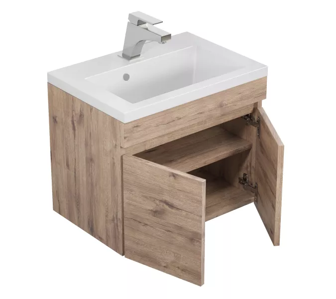 Тумба подвесная Uperwood Eva, 50 см,  Крафт Табачный, с дверцами, Выбрать цвет: Крафт Табачный, Выбрать размер: 50, изображение 11