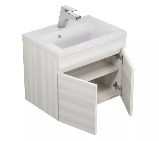 Тумба подвесная Uperwood Eva, 50 см,  Дуб Харбор Белый, с дверцами, Выбрать цвет: Дуб Харбор Белый, Выбрать размер: 50, изображение 10