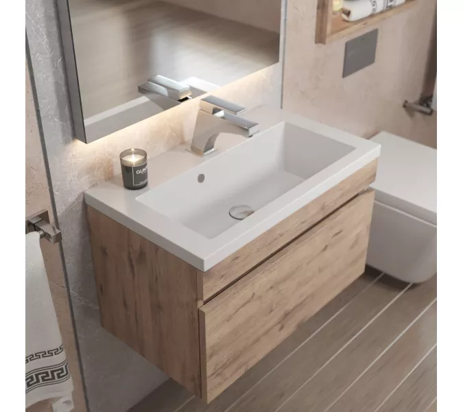 Тумба подвесная Uperwood Eva  Крафт Табачный, выдвижной ящик, Выбрать цвет: Крафт Табачный, Выбрать размер: 60