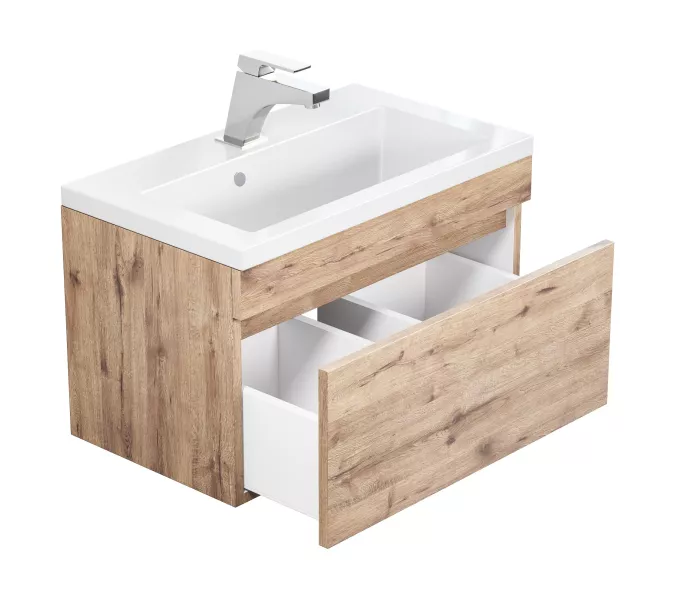 Тумба подвесная Uperwood Eva  Крафт Табачный, выдвижной ящик, Выбрать цвет: Крафт Табачный, Выбрать размер: 60, изображение 11