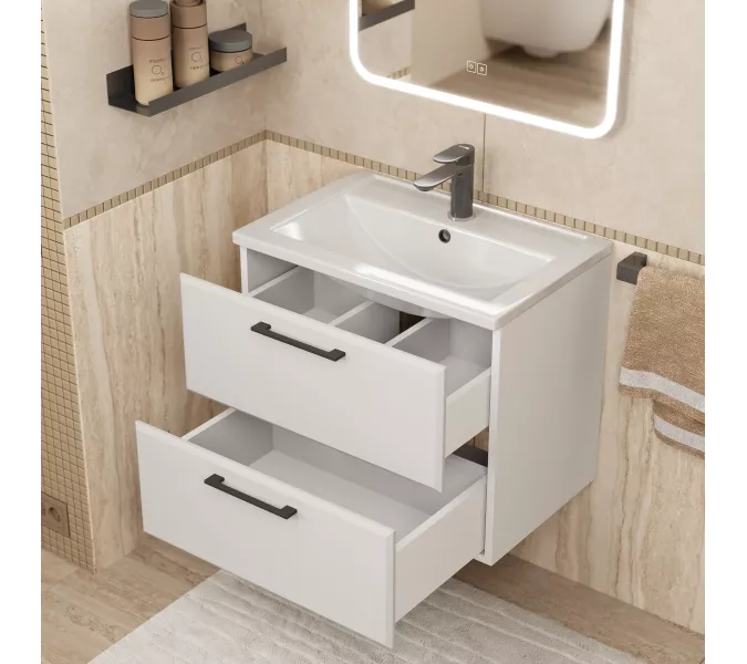 Тумба подвесная Uperwood Foster NEW  белая, Выбрать цвет: Белый, Выбрать размер: 60, изображение 6