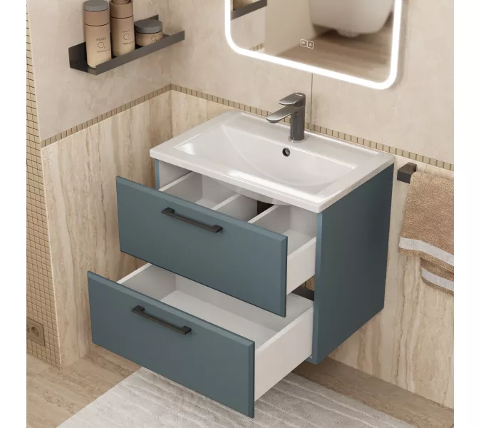 Тумба подвесная Uperwood Foster New серый графит, Выбрать цвет: Серый графит, Выбрать размер: 60, изображение 6