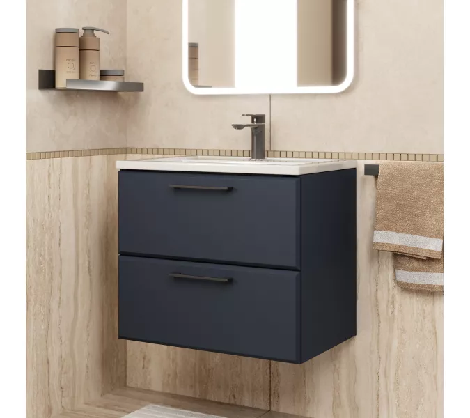 Тумба подвесная  Uperwood Foster New черная, Выбрать цвет: Черный матовый, Выбрать размер: 60