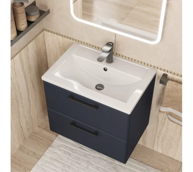 Тумба подвесная  Uperwood Foster New черная, Выбрать цвет: Черный матовый, Выбрать размер: 60, изображение 5