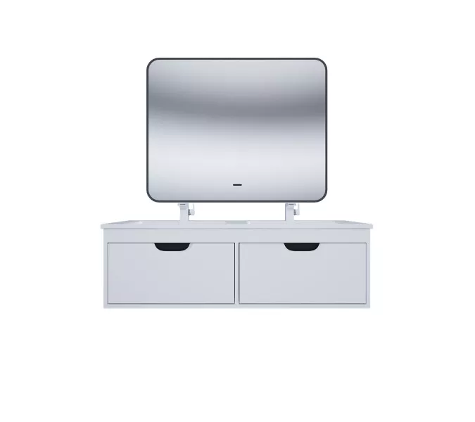 Тумба под двойную раковину Uperwood Modul 120 см, подвесная, матовая, белая/графит, Выбрать цвет: Белый/графит, изображение 6