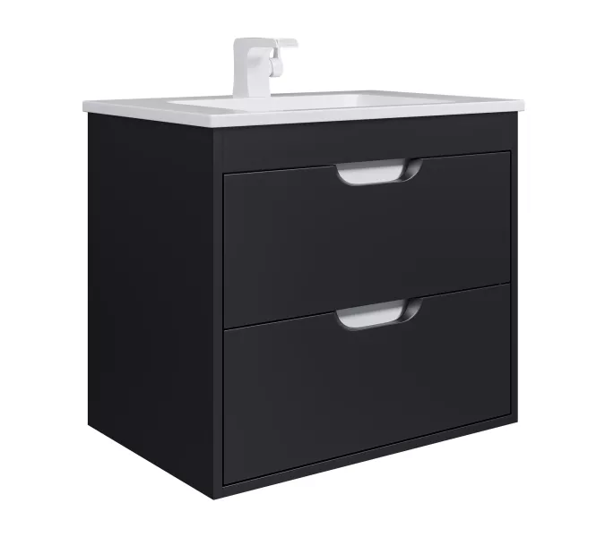 Тумба подвесная Uperwood Modul  черная матовая, Выбрать цвет: Черный матовый, Выбрать размер: 65, изображение 12