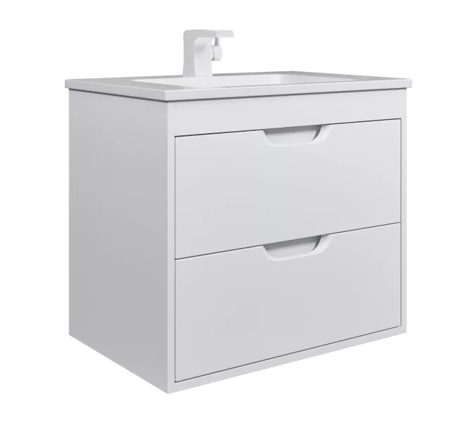 Тумба подвесная Uperwood Modul  белая матовая, Выбрать цвет: Белый матовый, Выбрать размер: 65, изображение 12