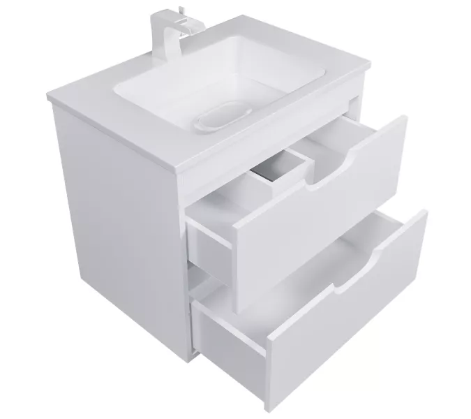 Тумба подвесная Uperwood Modul  белая матовая, Выбрать цвет: Белый матовый, Выбрать размер: 65, изображение 14