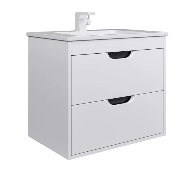 Тумба  подвесная Uperwood Modul  белая/графит, Выбрать цвет: Белый/графит, Выбрать размер: 65, изображение 13