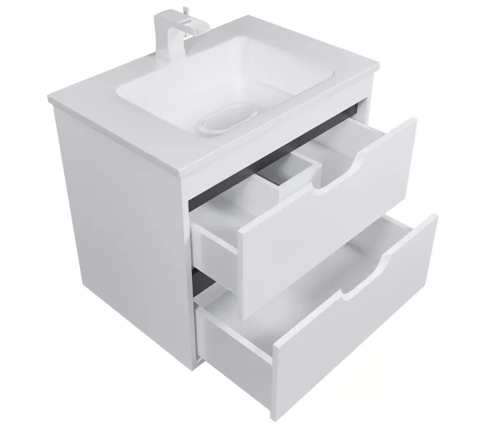 Тумба  подвесная Uperwood Modul  белая/графит, Выбрать цвет: Белый/графит, Выбрать размер: 65, изображение 15