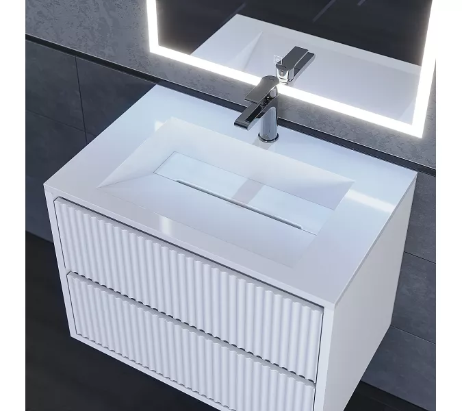 Раковина полувстраиваемая Uperwood Next Premium  белая, Выбрать цвет: Белый, Выбрать размер: 70, изображение 3