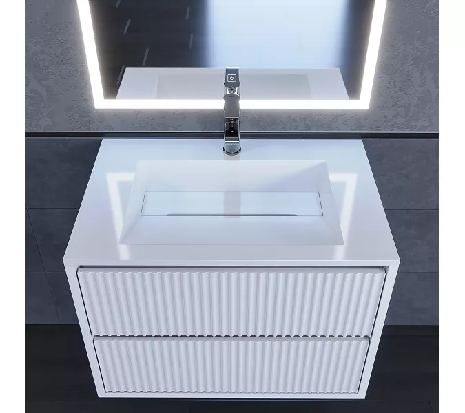 Раковина полувстраиваемая Uperwood Next Premium  белая, Выбрать цвет: Белый, Выбрать размер: 70, изображение 4